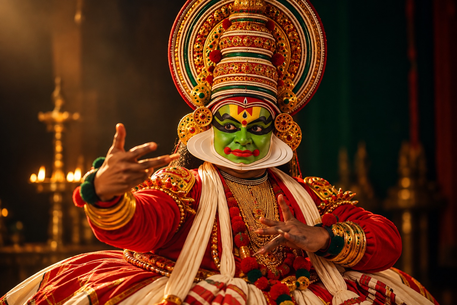 A Kathakali performer